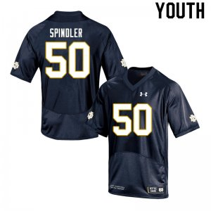 Notre Dame Fighting Irish Youth Rocco Spindler #50 Navy Under Armour Authentic Stitched College NCAA Football Jersey GPU5599QQ